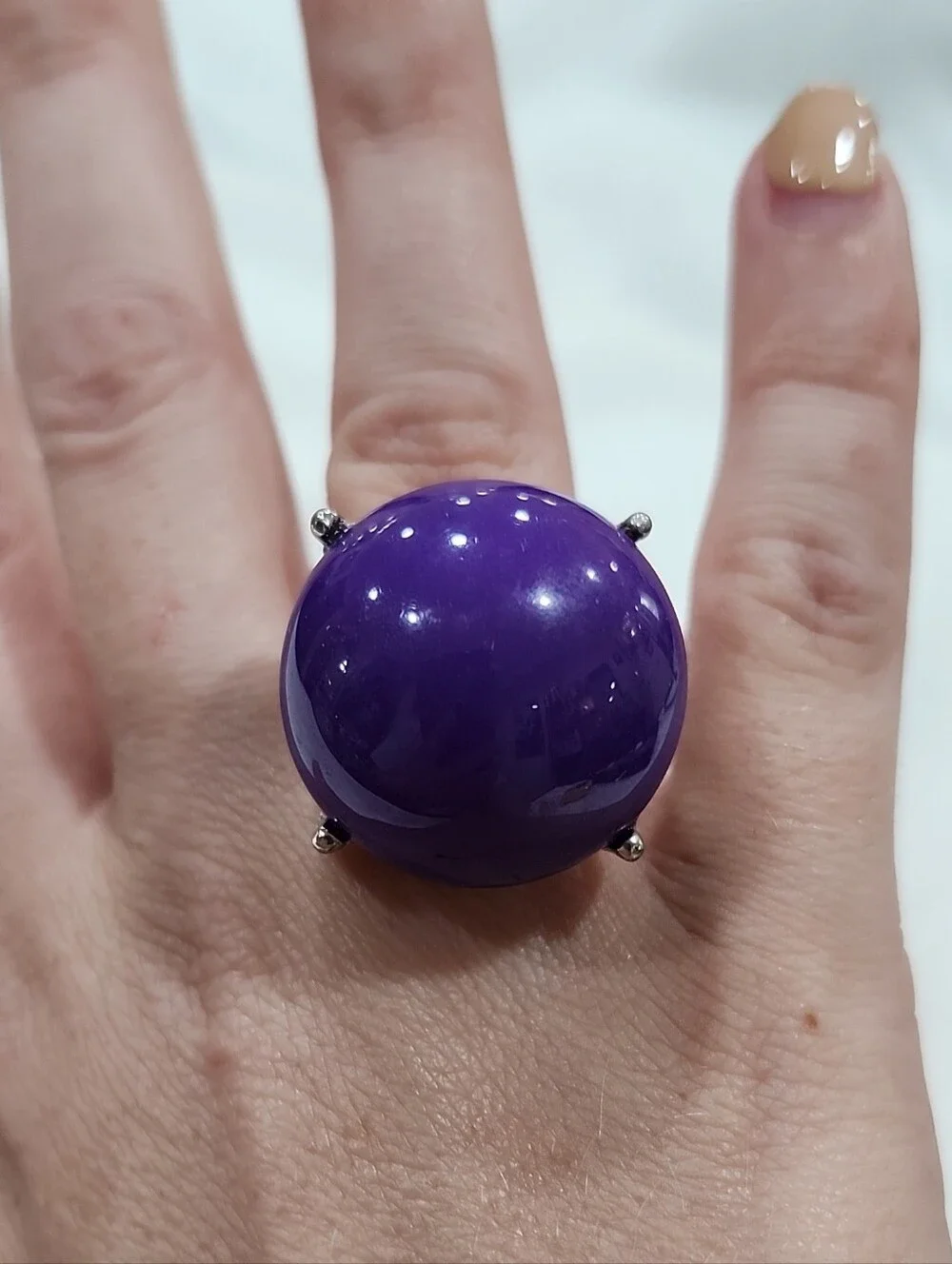 Bold Purple Dome Fashion Cocktail Ring